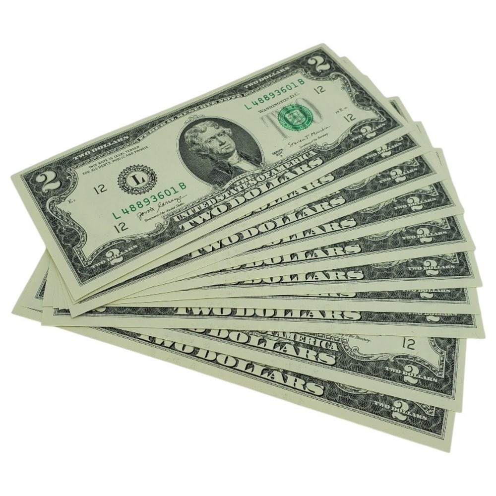 10 pcs New US Two Dollar Bill $2 Currency Real Money Collectible Graduation Gift